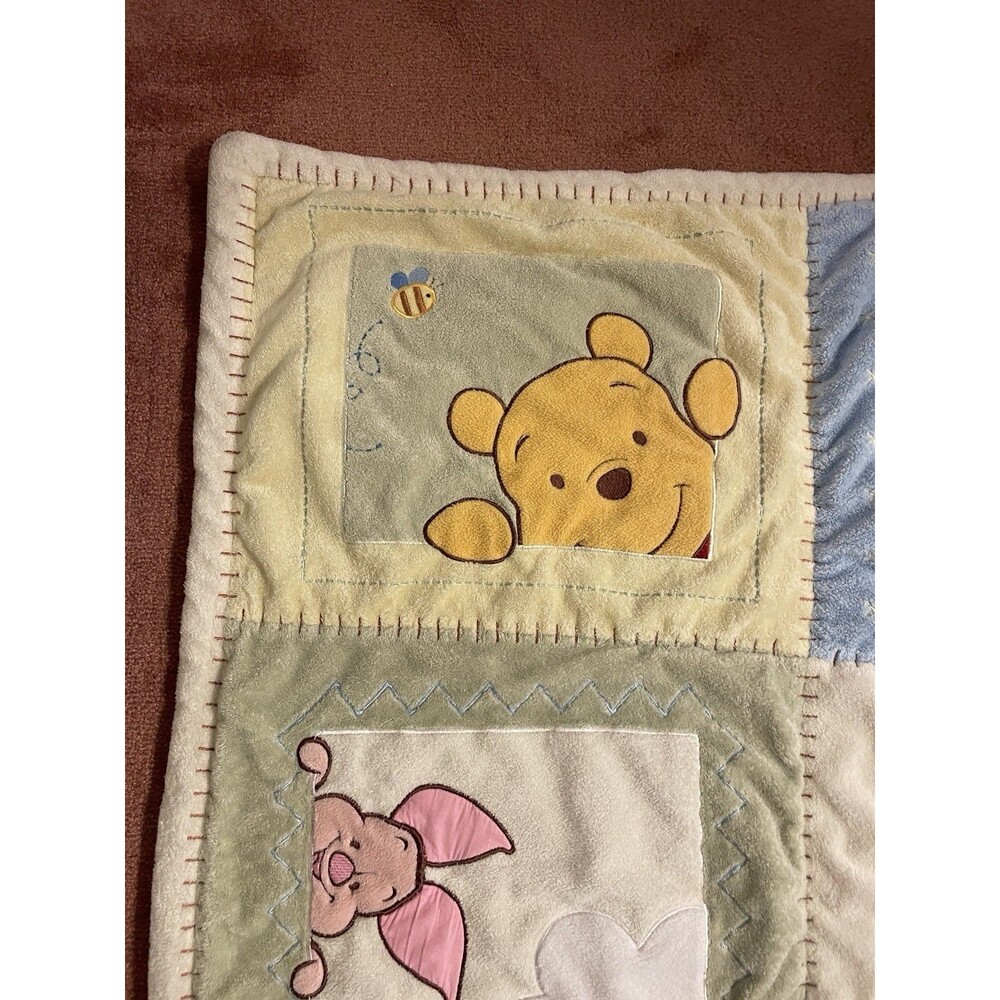 Disney Classic Winnie The Pooh & Friends Patchwork Fleece Baby Blanket 43"x34" - Picture 6 of 14